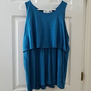 Maternity/nursing sleeveless top, teal, XL